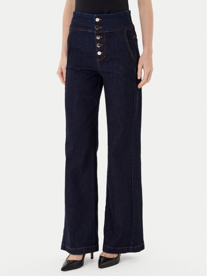Rinascimento Jeansy CFC0124932003 Granatowy Wide Leg