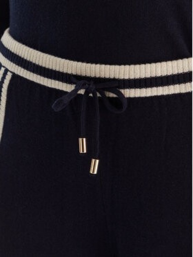 Gaudi Spodnie dzianinowe 521BD23001 Granatowy Wide Leg