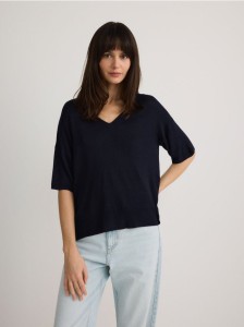 Sweter z wiskozą - granatowy