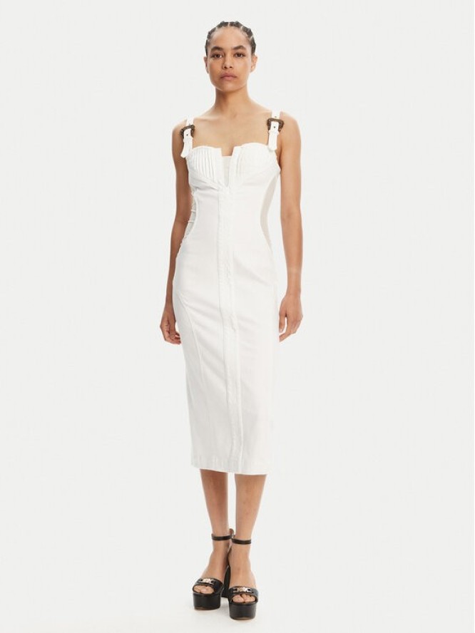 Versace Jeans Couture Sukienka koktajlowa 78HAO951 Biały Slim Fit