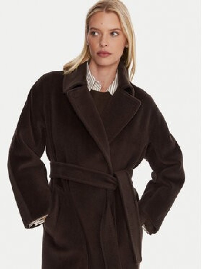 Marella Płaszcz wełniany English 2523016142 Brązowy Regular Fit