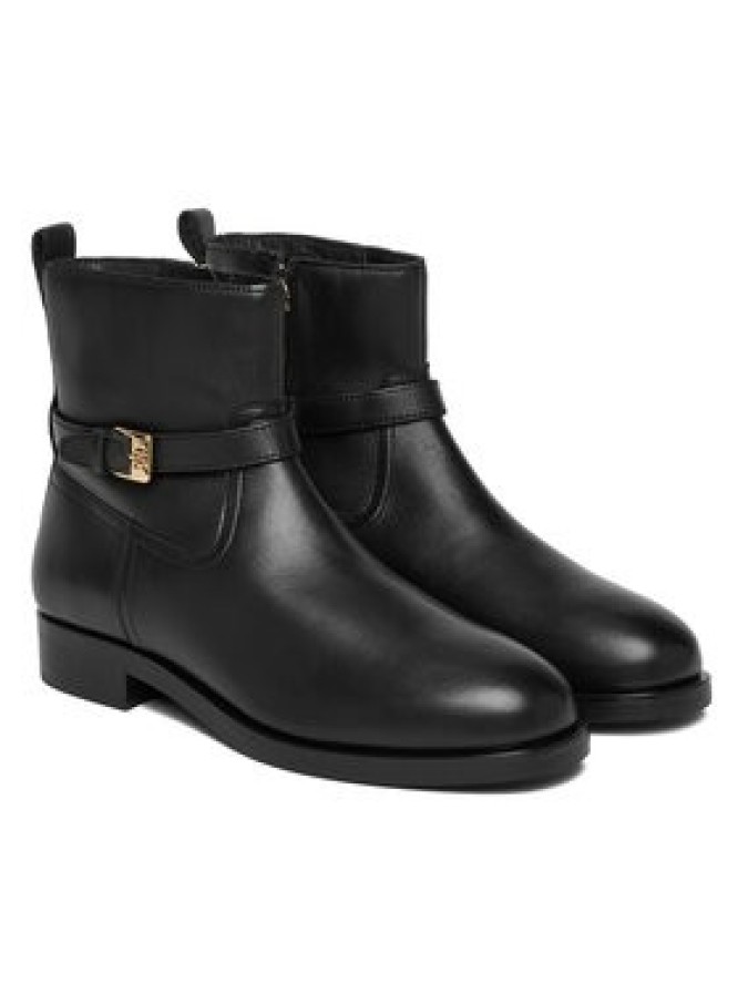 Tommy Hilfiger Botki Th Buckle Riding Leather Bootie FW0FW08781 Czarny