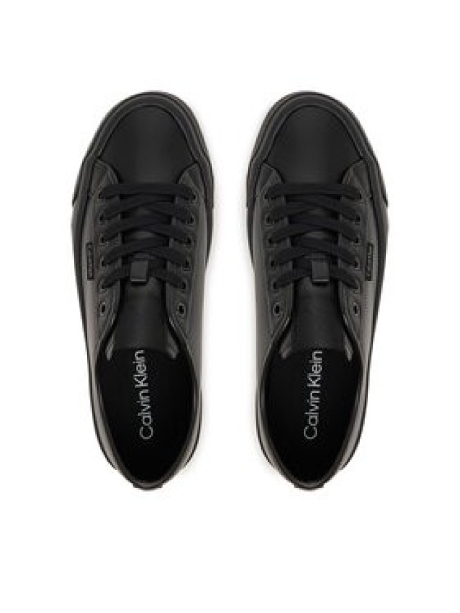Calvin Klein Sneakersy Vulc Flatf Lace Up Lth YW0YW01932 Czarny