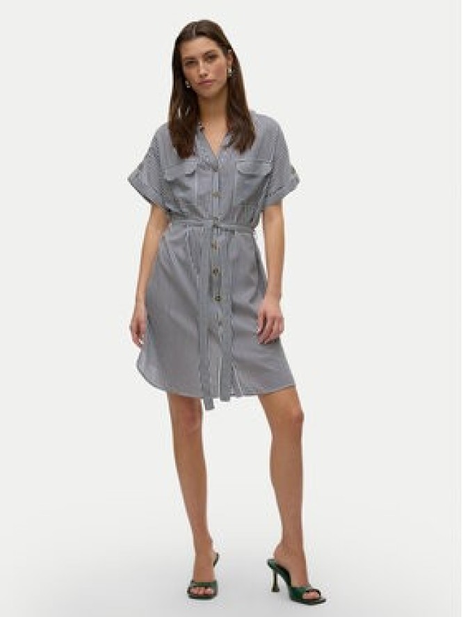 Vero Moda Sukienka koszulowa Bumpy 10325828 Granatowy Loose Fit