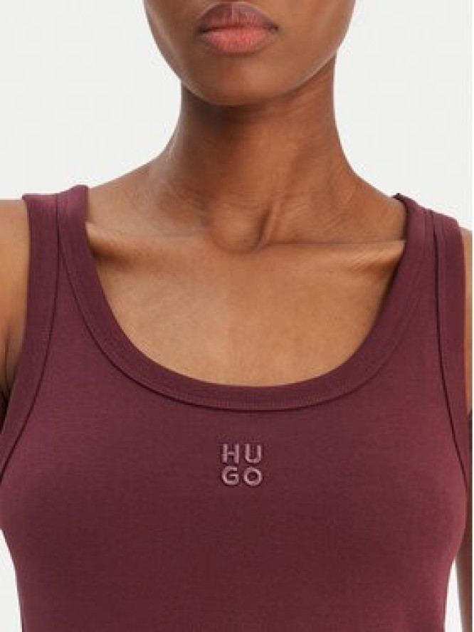 HUGO Top Datamia 50514489 Bordowy Slim Fit