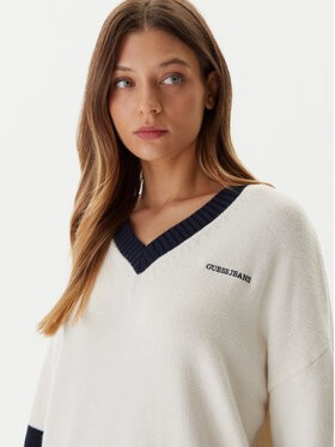 Guess Jeans Sweter W5BR10 Z0561 Écru Relaxed Fit