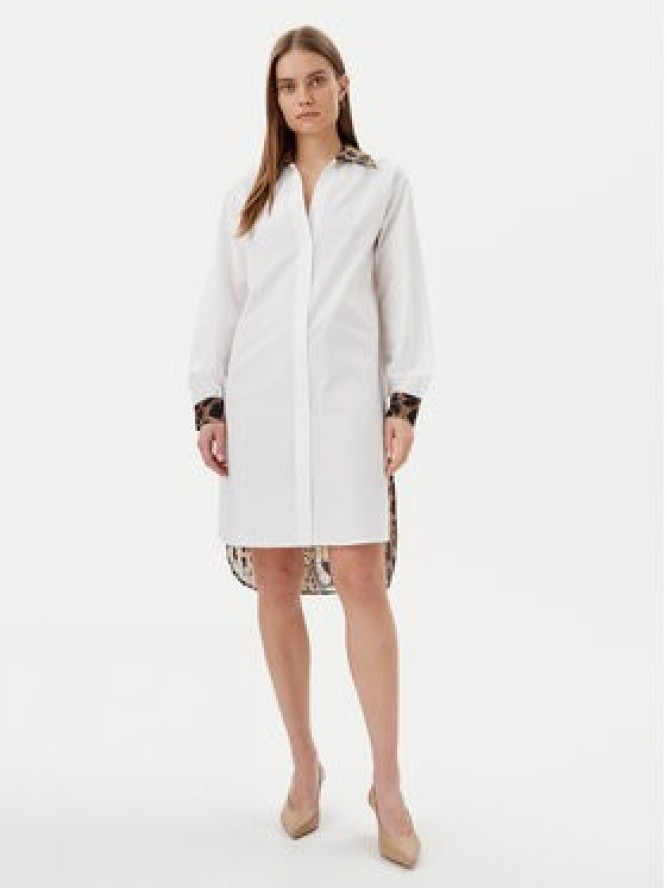 LOLA CASADEMUNT Sukienka koszulowa LS2515040 Biały Regular Fit