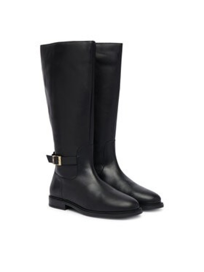 Tommy Hilfiger Kozaki Th Buckle Leather Knee Boot FW0FW09572 Czarny