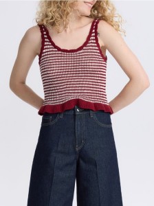 Dzianinowy top - bordowy