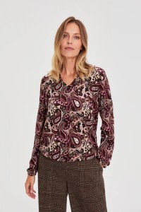 Wzorzysty sweter brązowy