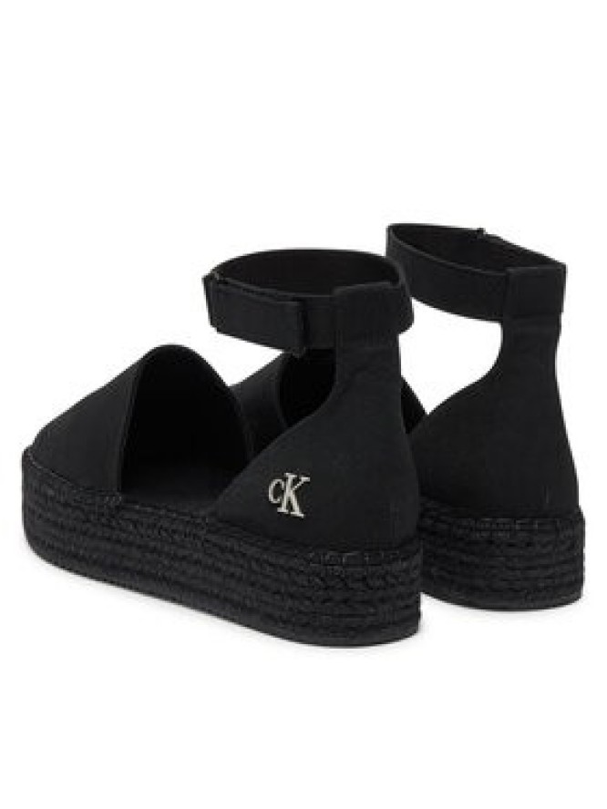 Calvin Klein Jeans Espadryle Flatform Espadrille Sling Mg YW0YW01735 Czarny