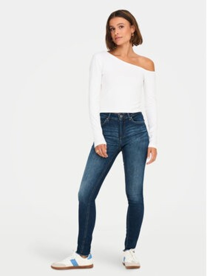 ONLY Bluzka Live Love 15344398 Biały Slim Fit