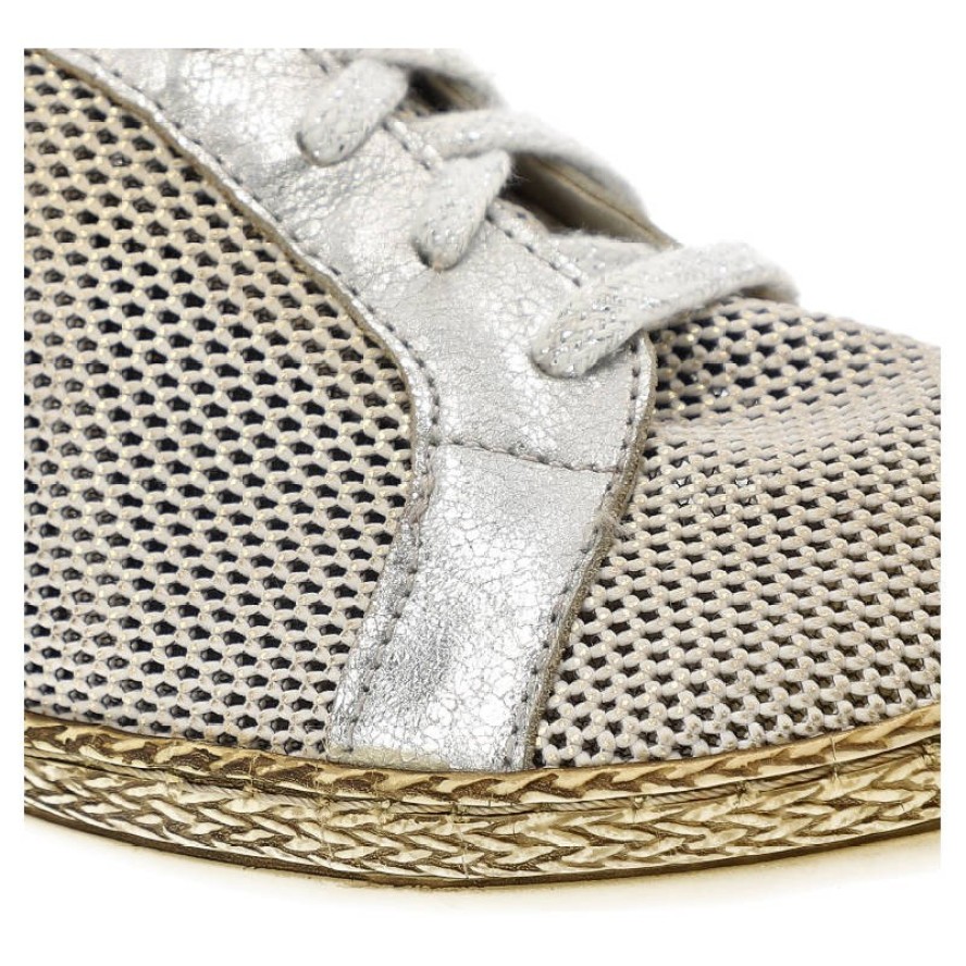 Srebrne Espadryle Lemar Wygodne Buty Damskie