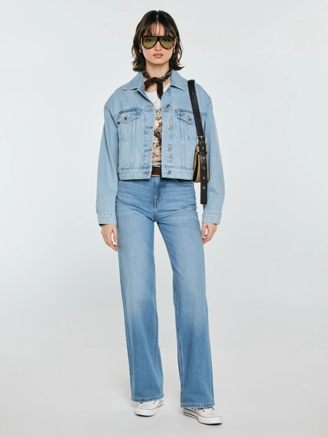 kurtka damska oversize jeansowa niebieska ella 221