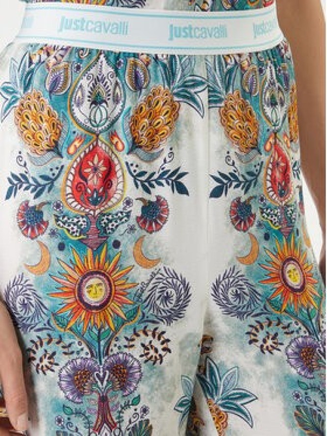Just Cavalli Spodnie materiałowe 80PAA120 NS837 Błękitny Wide Leg