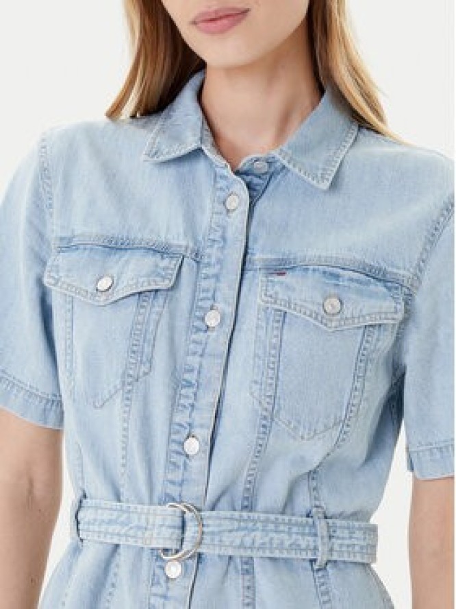 Tommy Jeans Sukienka jeansowa DW0DW21168 Niebieski Regular Fit