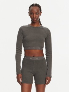 adidas Bluzka Ribbed JD0014 Czarny Slim Fit