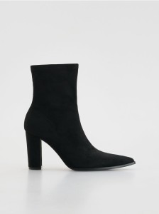 Botki z imitacji zamszu - czarny