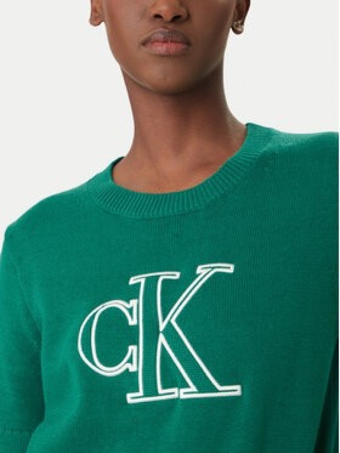 Calvin Klein Jeans Sweter LV047F356G Zielony Regular Fit