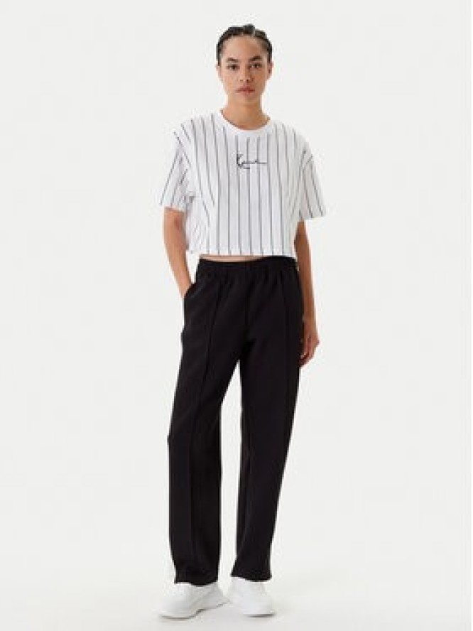 Karl Kani T-Shirt Small Signature Essential Pinstripe 6137879 Biały Relaxed Fit