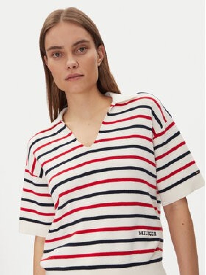 Tommy Hilfiger Sweter Mini Stp Co Open Polo Ss Swt WW0WW45400 Kolorowy Regular Fit