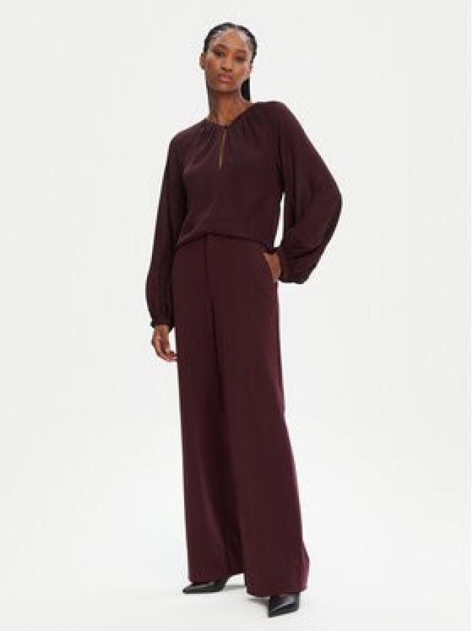 STAUD Spodnie palazzo Prince R24F4138ST Bordowy Regular Fit