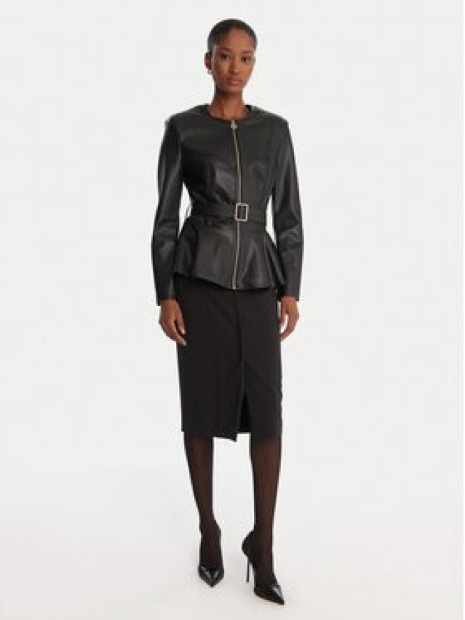 Rinascimento Kurtka z imitacji skóry CFC0125192003 Czarny Slim Fit