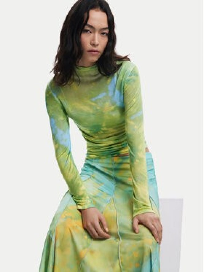 Desigual Spódnica maxi Desvanecer 25WWFK06 Zielony Regular Fit