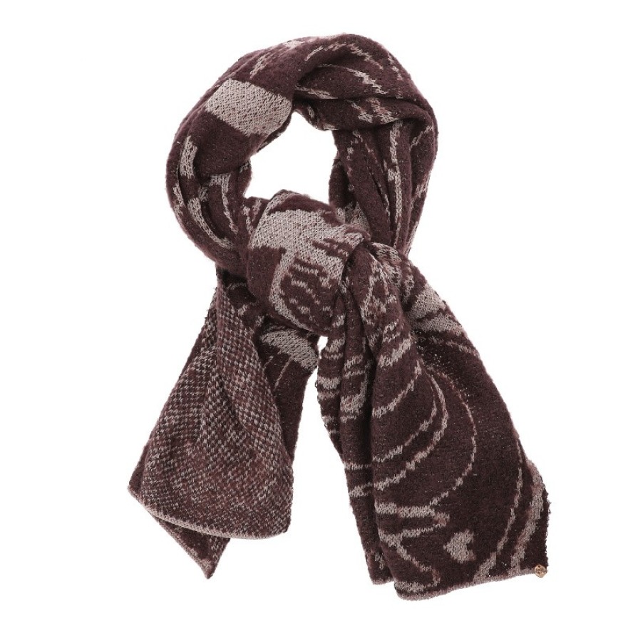 Bordowy Ciepły Damski Szal Anekke