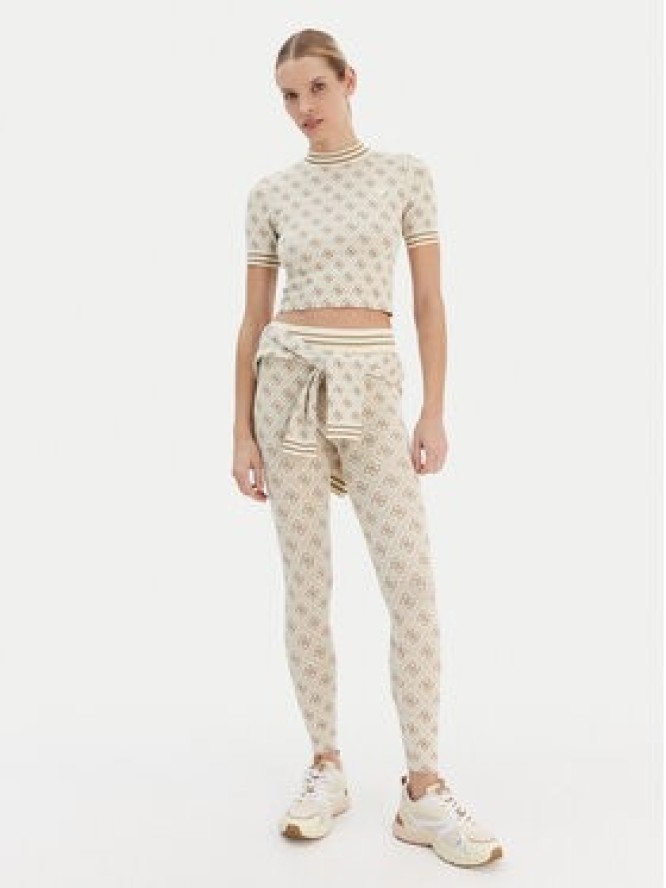 Guess T-Shirt V5BP07 K2000 Beżowy Slim Fit