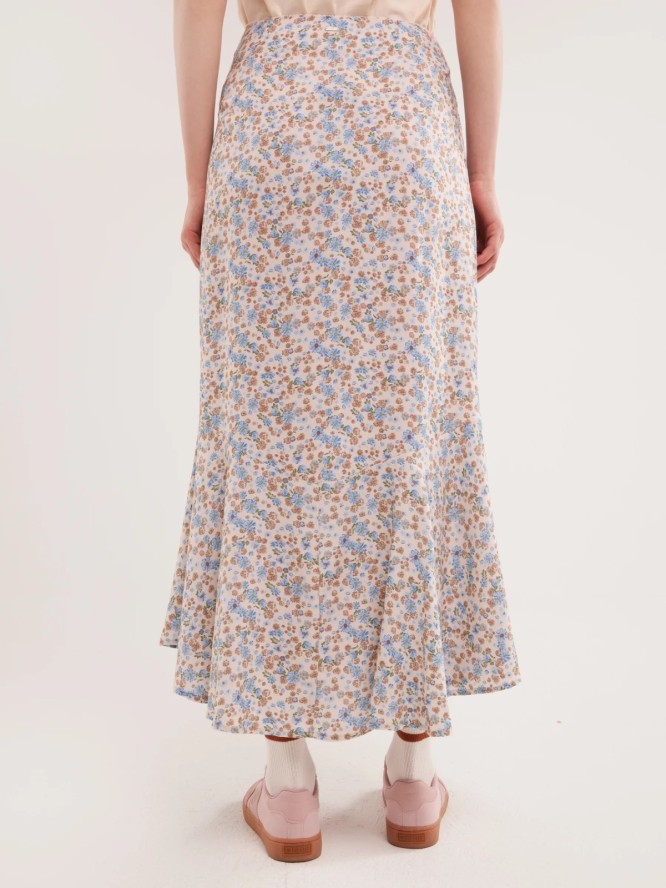 Spódnica damska midi z wiskozy z motywem kwiatowym Adria 000