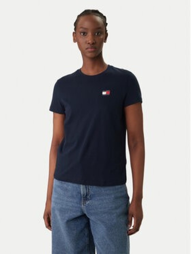 Tommy Jeans T-Shirt Wavy Flag DW0DW22274 Granatowy Regular Fit