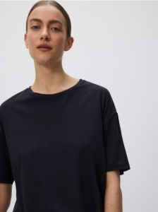 Krótki t-shirt z modalem - ciemnoszary