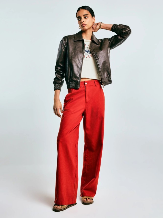 Kurtka damska ze skóry ekologicznej brązowa Merryna 804