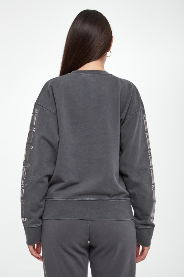 Bluza damska crewneck z logo Mindelo PINKO