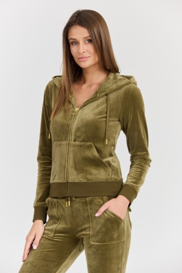 JUICY COUTURE Damska zielona bluza Robertson Gold, Rozmiar L