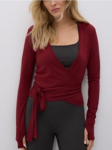 Kopertowa bluzka z modalem - burgundowy