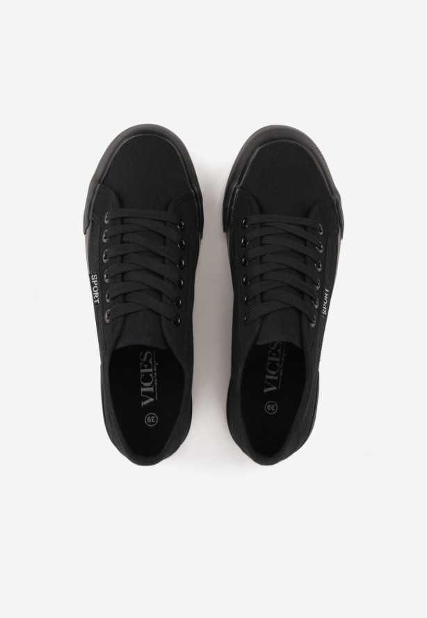 Czarne Trampki VICES Ozdobione Napisem Riovanne