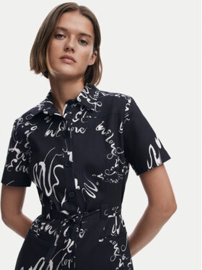 Desigual Sukienka koszulowa 25SWVW38 Czarny Regular Fit