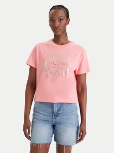Guess Longsleeve E6GI00 I3Z14 Różowy Regular Fit