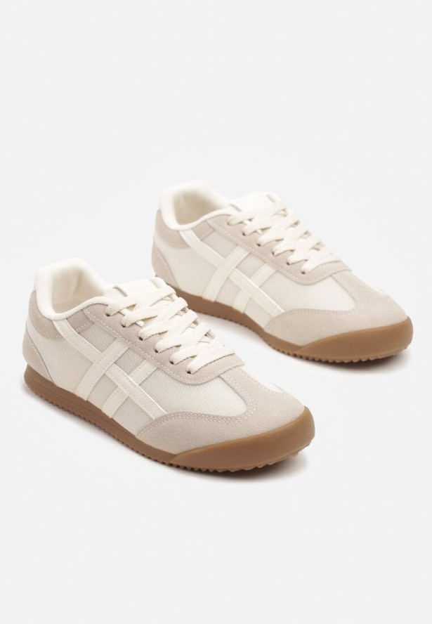 Beżowe Sneakersy w Stylu Kultowych Tenisówek Ilissena