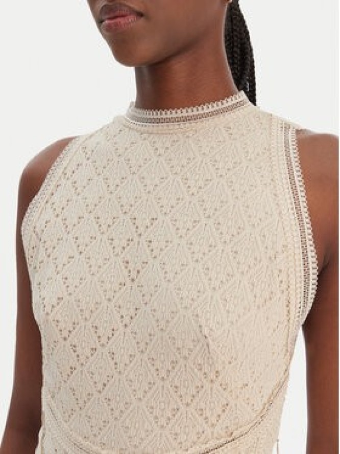 Guess Sukienka koktajlowa W6GK16 K2953 Beżowy Slim Fit