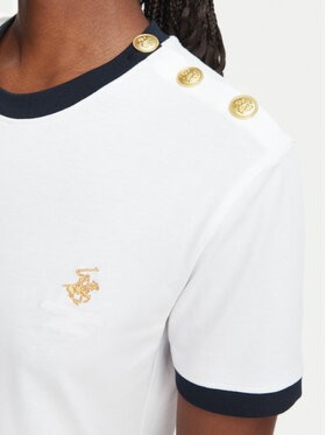 Beverly Hills Polo Club T-Shirt P-SS26W-TS0104 Biały Regular Fit
