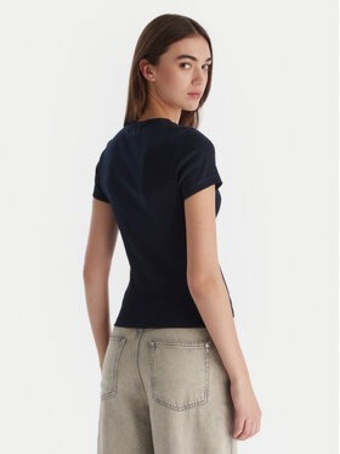 Tommy Jeans T-Shirt Badge DW0DW17881 Granatowy Slim Fit