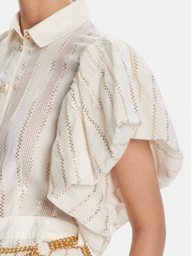 Fracomina Sukienka koszulowa FS25SD3003W403Q7 Biały Regular Fit