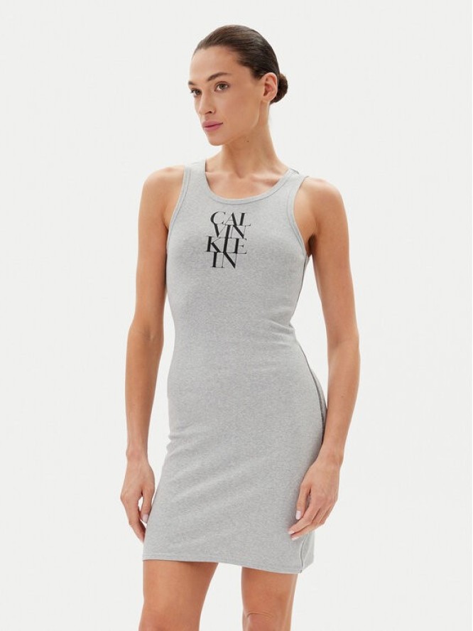 Calvin Klein Jeans Sukienka codzienna LV044C203G Szary Slim Fit