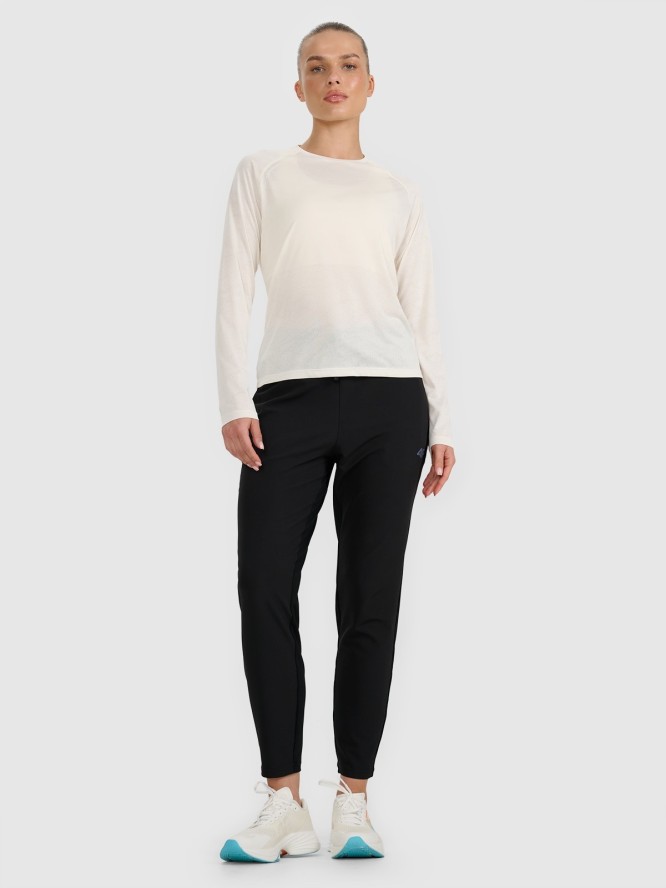 4F Longsleeve do biegania w terenie szybkoschnący damski - biały S
