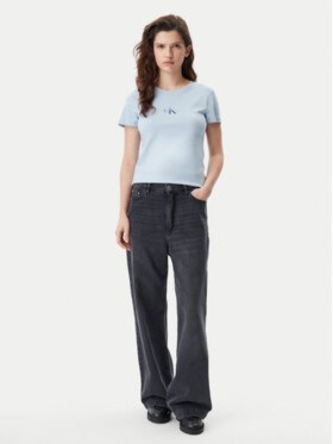 Calvin Klein Jeans T-Shirt Gradient Monologo J20J225252 Błękitny Slim Fit