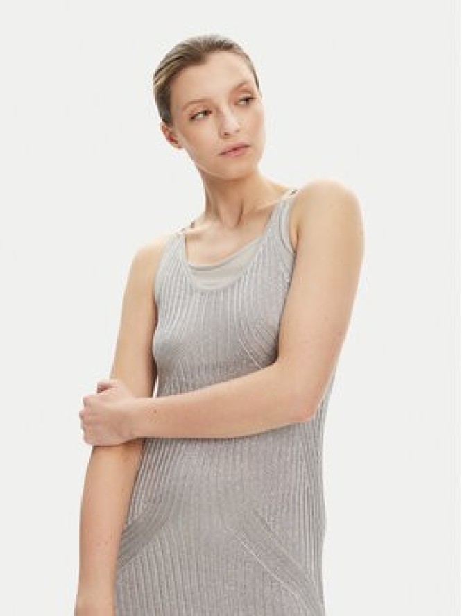 PINKO Sukienka dzianinowa Nelson 105146 A2LO Szary Regular Fit