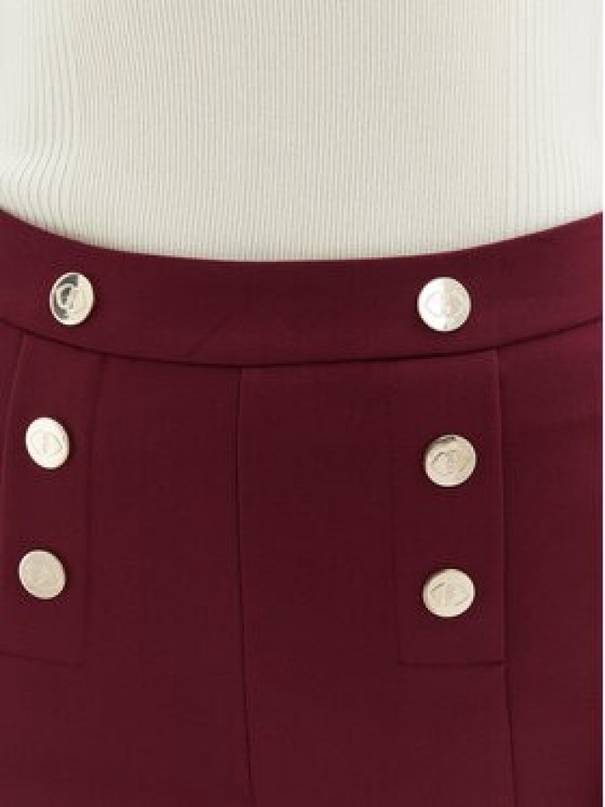 Motivi Spodnie materiałowe P040Q003468N Bordowy Flare Fit